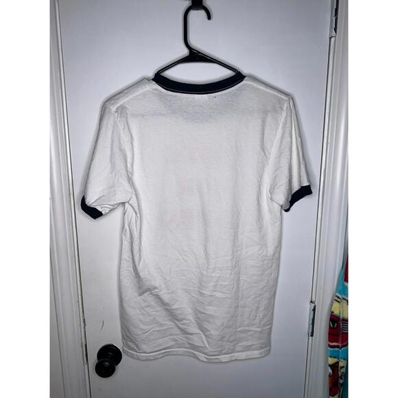 Vote for Pedro Short Sleeve Ringer T-Shirt Adult Small Port & Company White Tee - Picture 2 of 6